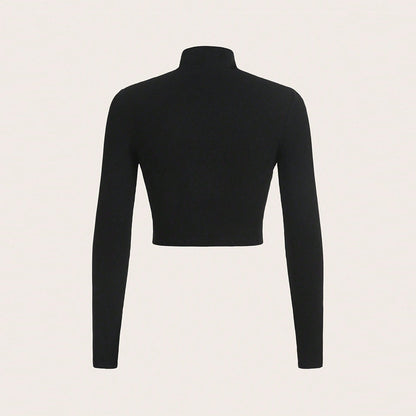 Damen Crop- Hochgeschlossen Cut-Out-Design Eveloria