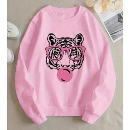 Damen Sweatshirt Tiger-Grafikdesign Eveloria