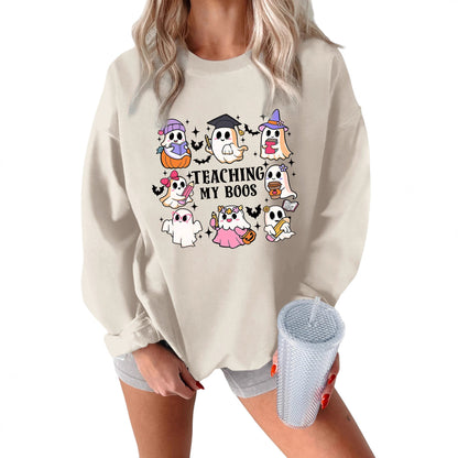 Damen Sweatshirt Halloween-Motiv Lässiger Schnitt Schwarz Eveloria - Eveloria