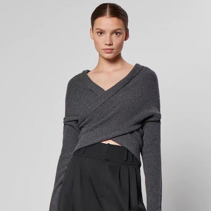 Damen Oversize Wickelpullover Eveloria - Eveloria