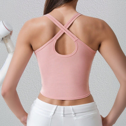 Damen Sporttanktop Slim Fit Dekorative Träger Eveloria