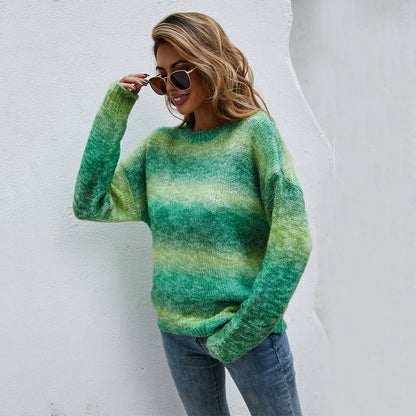 Damen Pullover Einzigartiger Farbverlauf Eveloria