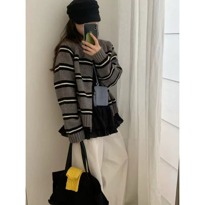 Damen Strickcardigan Modern Streifen