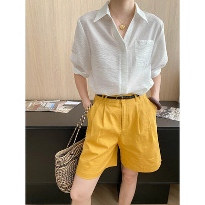 Damen Oversized Hemdbluse mit Brusttasche und lässigem Schnitt