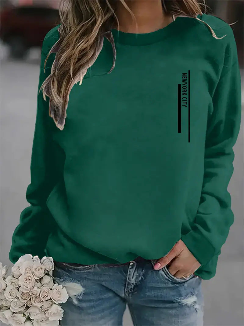 Damen Sweatshirt Städte-Aufdruck Eveloria Modern
