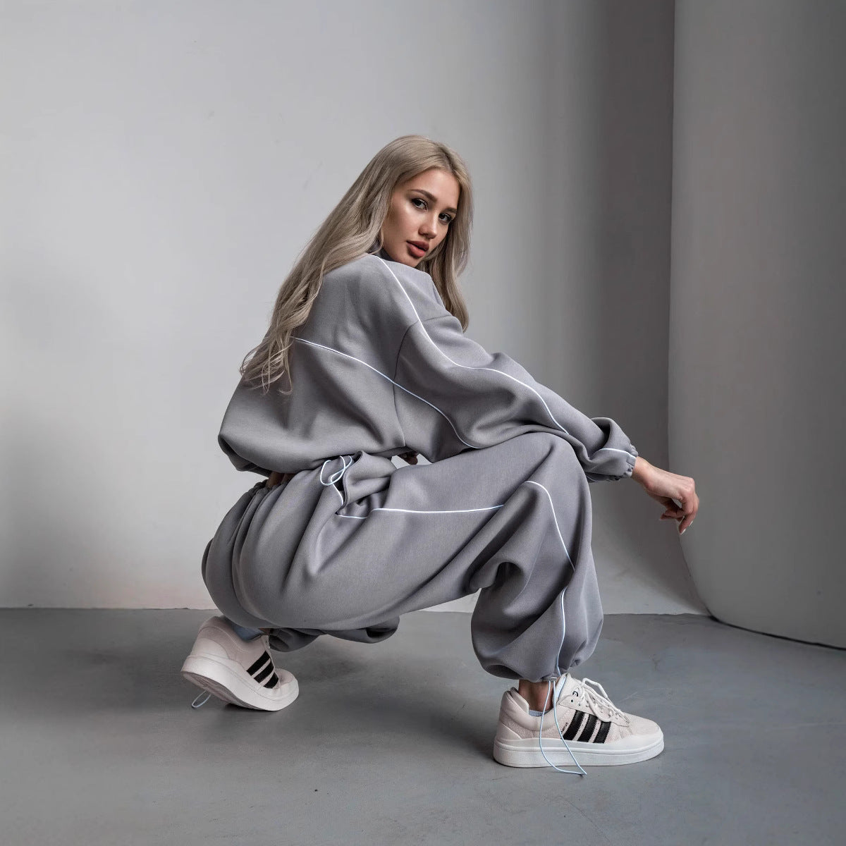 Damen Hoodie Weiches Fleece Hoher Kragen Elastisch Eveloria