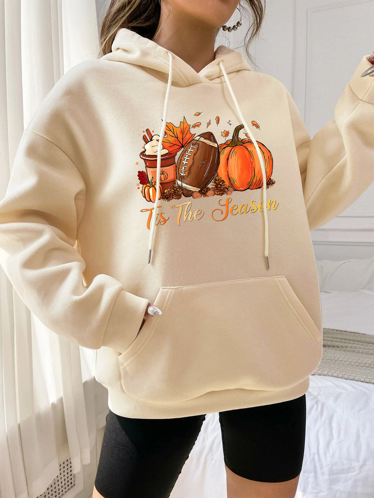 Damen Kapuzenpullover Herbstlich Gemütlich Eveloria - Eveloria
