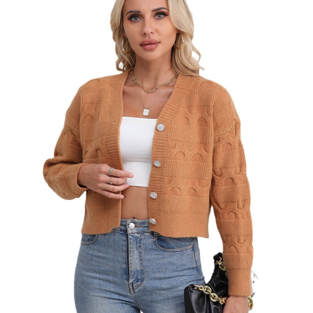 Damen Grobstrickjacke Eveloria Komfortschnitt Einzigartiges Muster