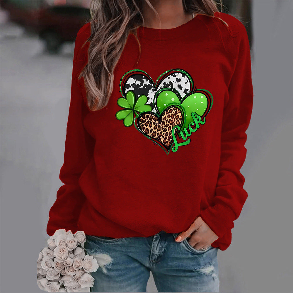 Damen Sweatshirt Herzdesign Auffälliges Motiv Eveloria