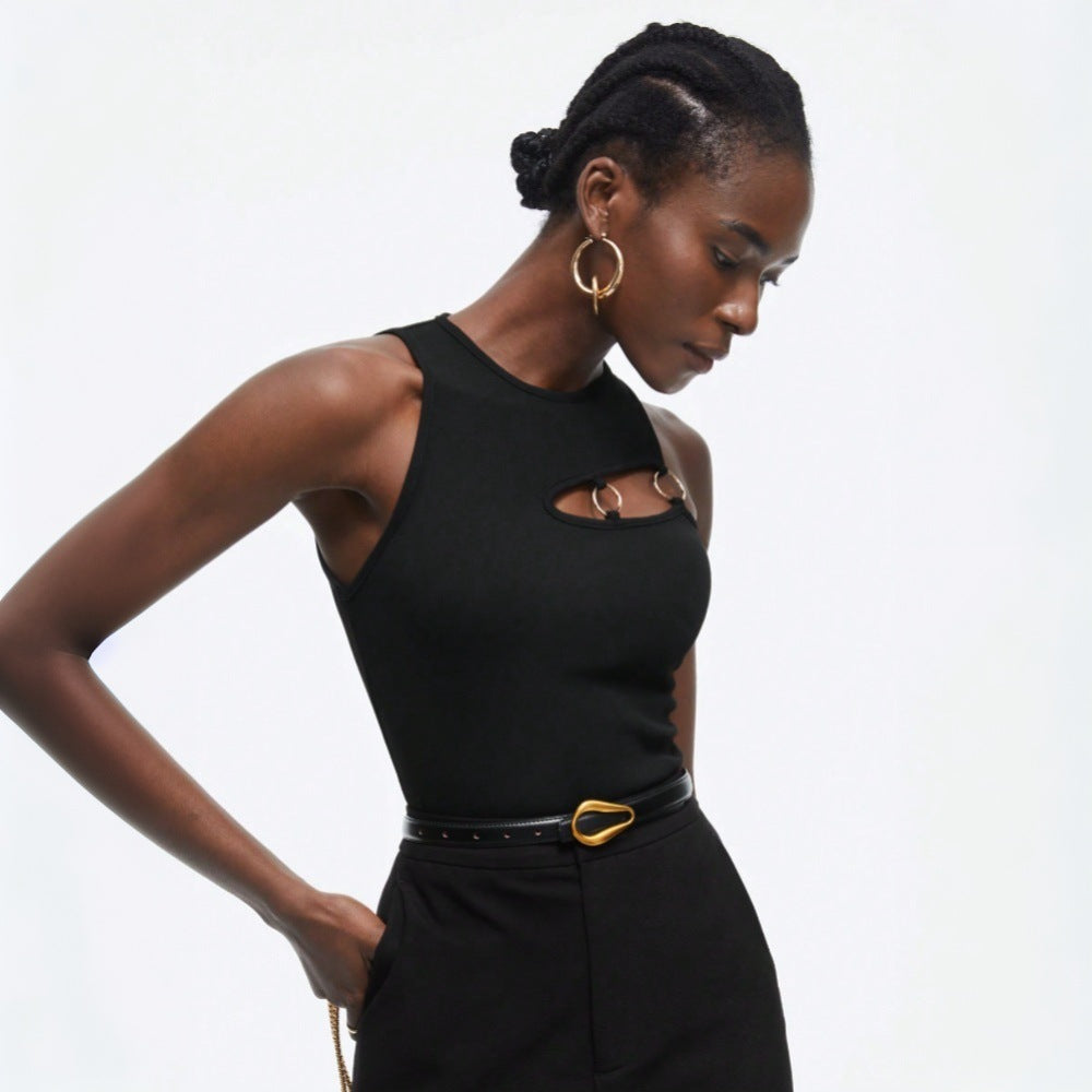 Damen Trägertop Cut-Out-Design Metall-Akzente Eveloria