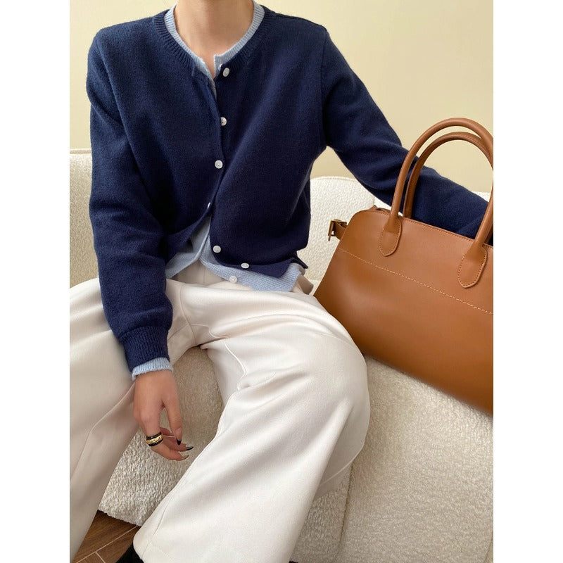 Damen Strickcardigan Klassisch Knöpfe Elegantes Design