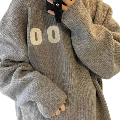 Damen Oversized Strickpullover Ribstruktur Eveloria