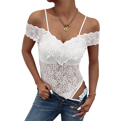 Damen Spitzenbody Off-Shoulder-Design Eveloria