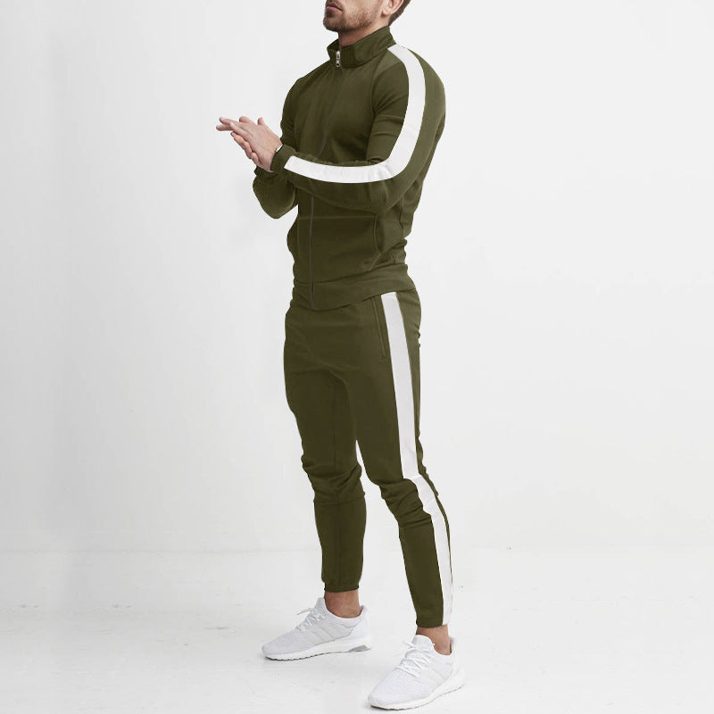 Herren Sportanzug-Set mit Reißverschluss und Streifen Eveloria