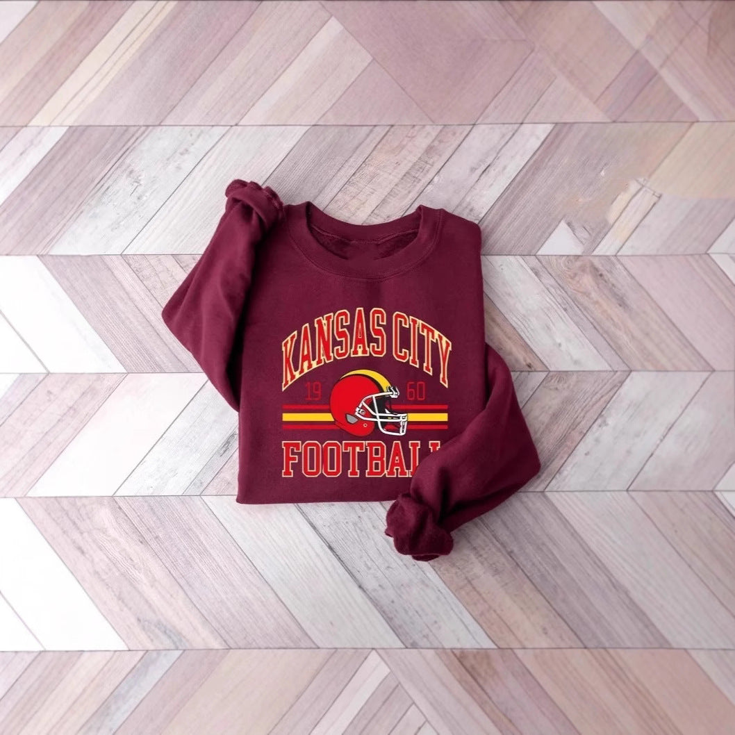 Damen Oversized Sweatshirt Football Motiv Eveloria