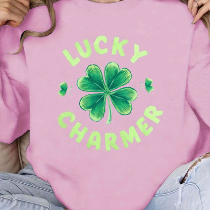 Damen Sweatshirt Klee-Design Weiß