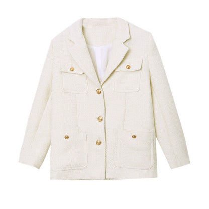 Damen Boucle Blazerjacke mit Taschen Eveloria