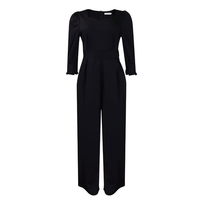 Damen Jumpsuit V-Ausschnitt Tailliert Eveloria