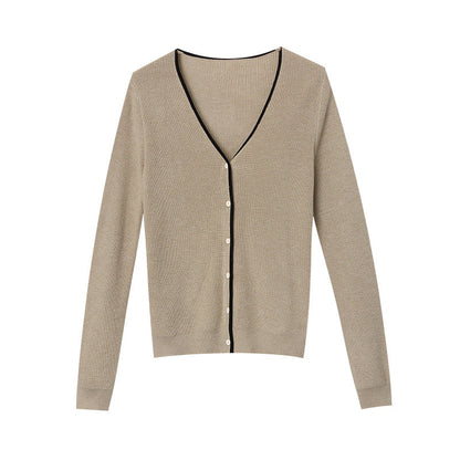 Damen Cardigan V-Ausschnitt Knopfdetails Eveloria
