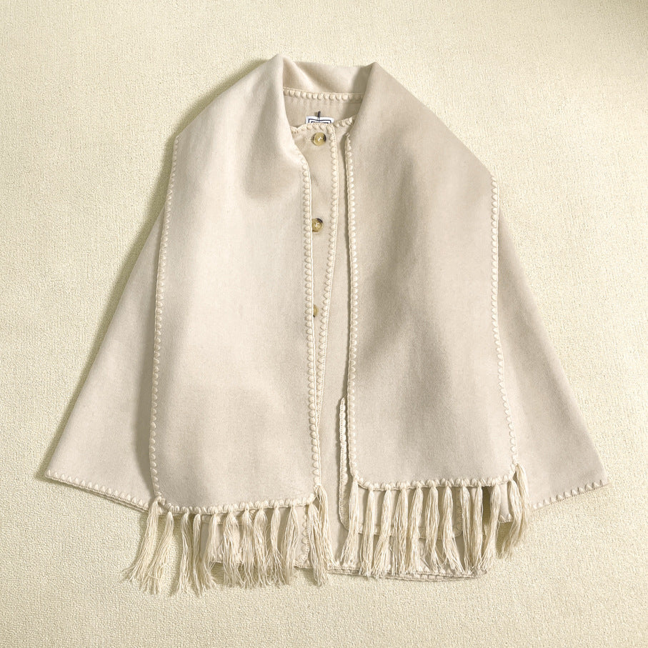 Damen Poncho aus Wolle Elegant Vielseitig Eveloria