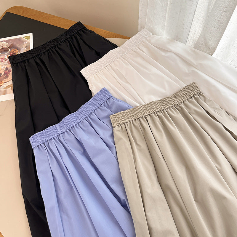 Damen Midirock Elastischer Bund Voluminöser Schnitt Eveloria