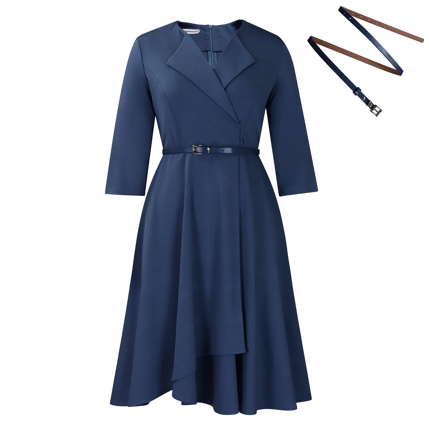 Damen Wickelkleid Elegante Taillierung Modische Akzente Eveloria