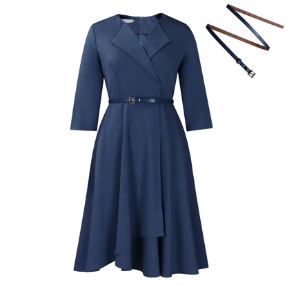 Damen Wickelkleid Elegante Taillierung Modische Akzente Eveloria