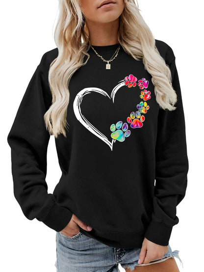 Damen Sweatshirt Pfotenherz-Design Eveloria