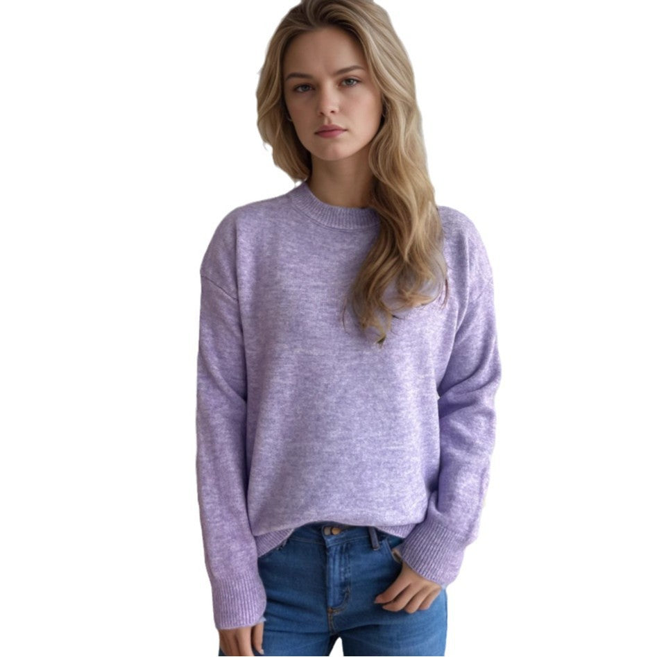 Damen Strickpullover Kuschelig Moderner Schnitt Beige