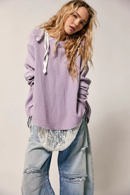 Damen Oversized Pullover Strukturiert Beige