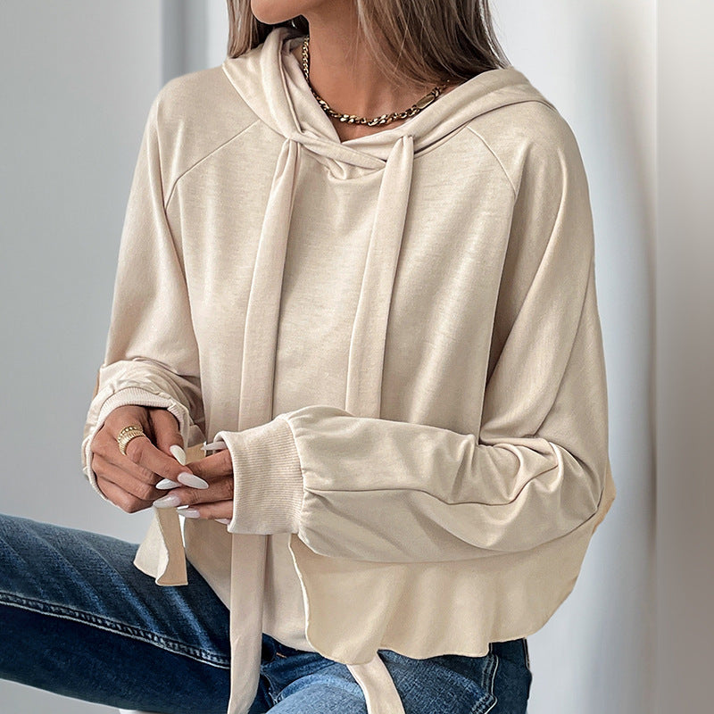 Damen Kapuzenpullover Lässig Schlitzdesign Elegante Optik