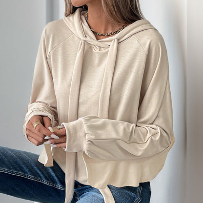 Damen Kapuzenpullover Lässig Schlitzdesign Elegante Optik