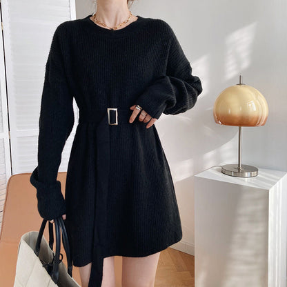 Damen Strickpullover mit Gürtel Eveloria