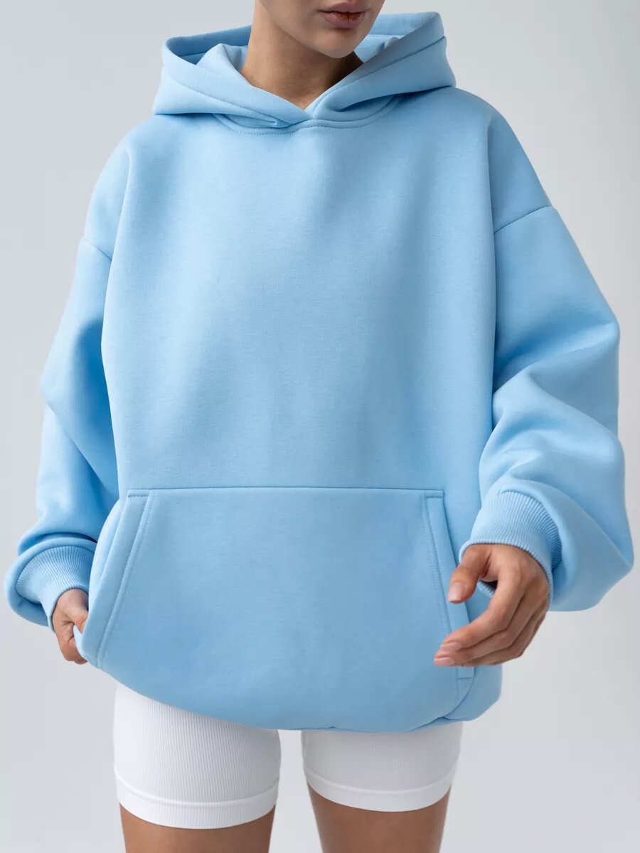 Damen Oversize Kapuzenpullover Baumwollmix Eveloria