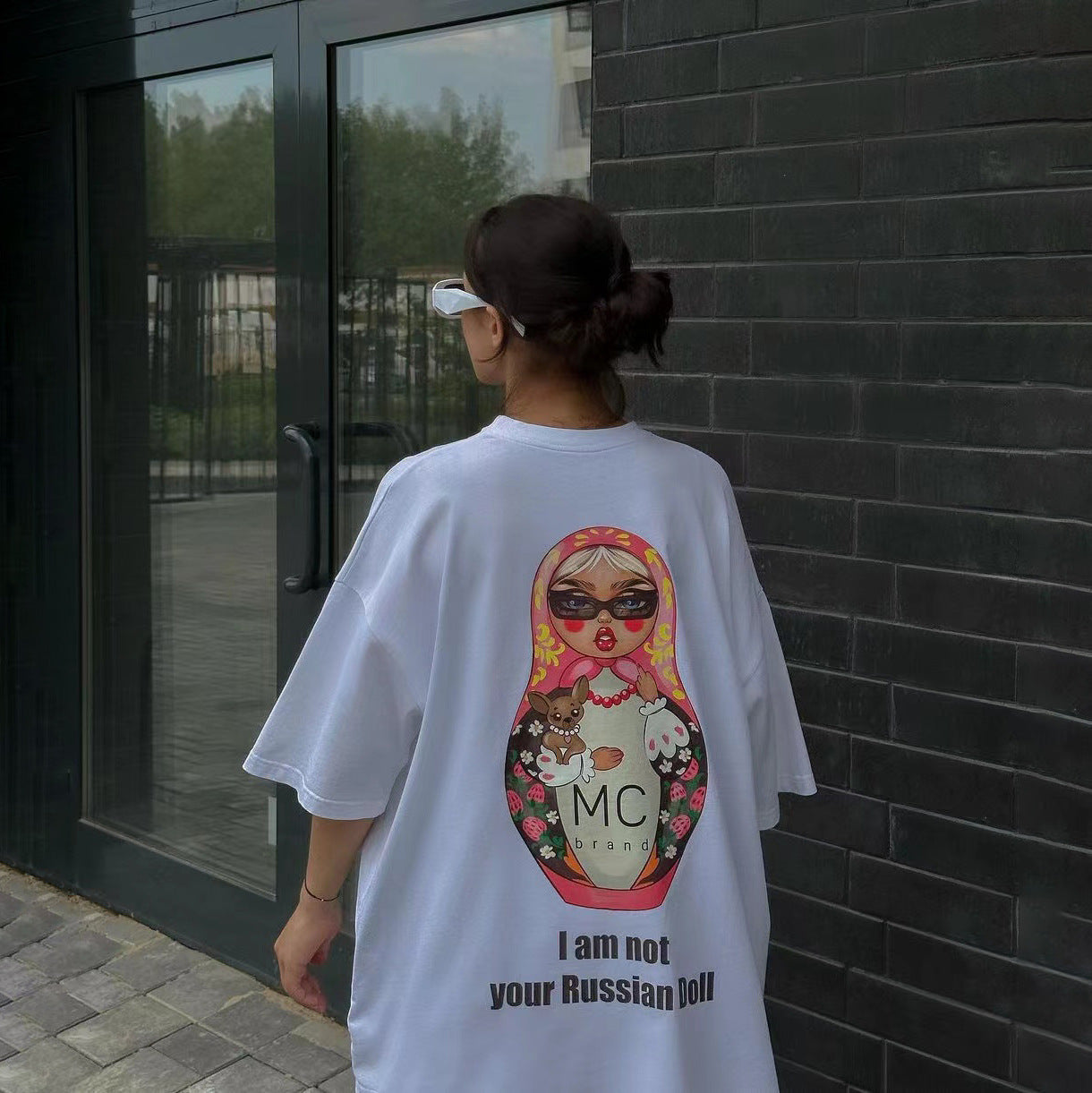 Damen Oversized T-Shirt mit Grafikdruck