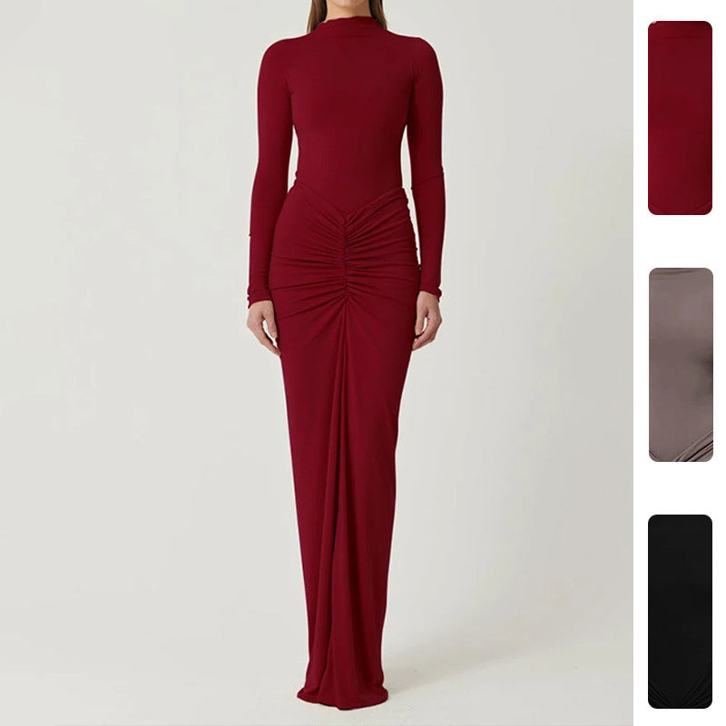 Damen Maxikleid Enganliegend Tiefes Dekolleté Schwarz Eveloria - Eveloria
