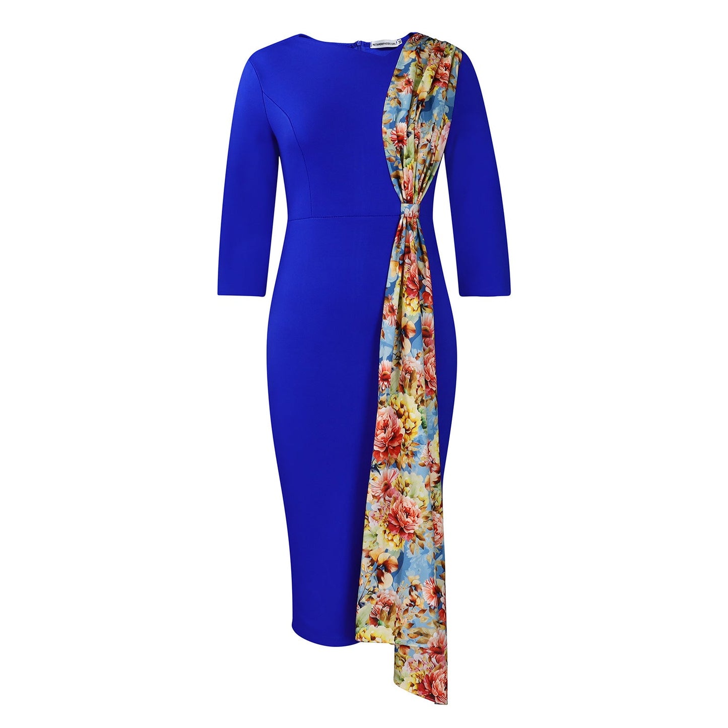 Damen Etuikleid mit Blumenschal Eleganter Schnitt Eveloria