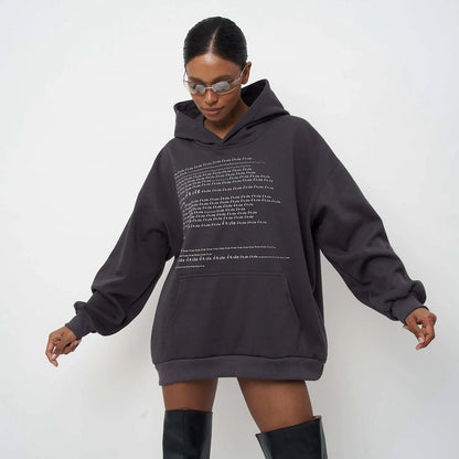 Damen Oversized Hoodie mit Schriftzug Eveloria