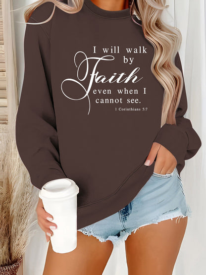 Damen Sweatshirt Weich Velours Mit Schriftzug Beige