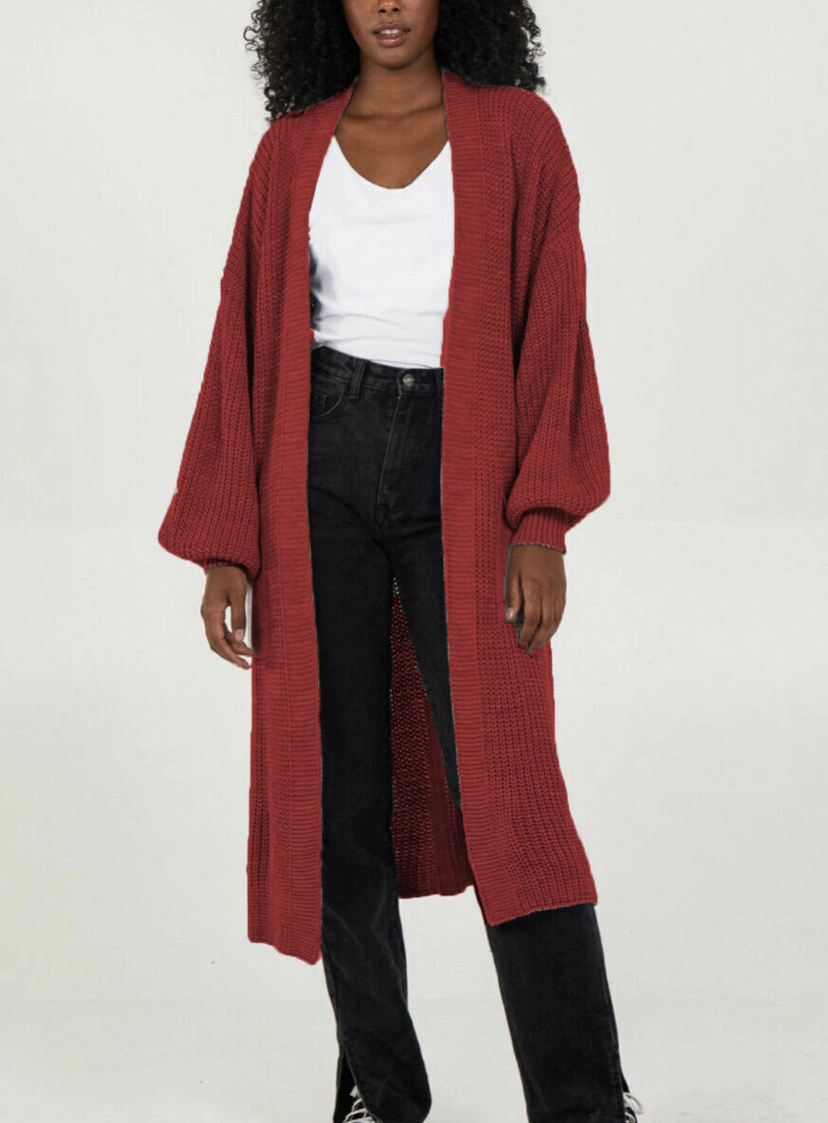 Damen Oversized Strickmantel Lässig