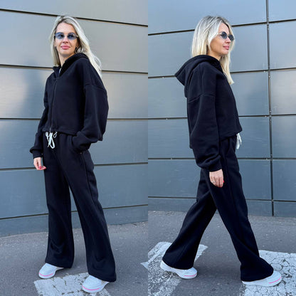 Damen Sportliches Lounge-Set Hoodie Weite Passform Eveloria