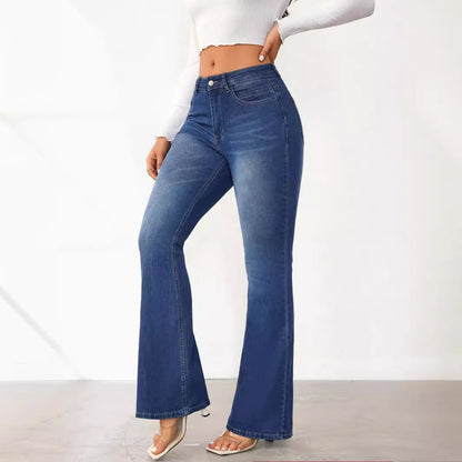 Damen Hochtaillierte Bootcut Jeans Eveloria