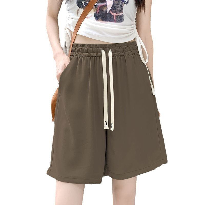 Damen Sportshorts Elastischer Bund Dekorativer Kordelzug