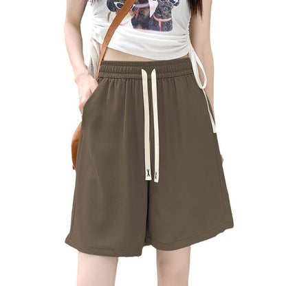 Damen Sportshorts Elastischer Bund Dekorativer Kordelzug