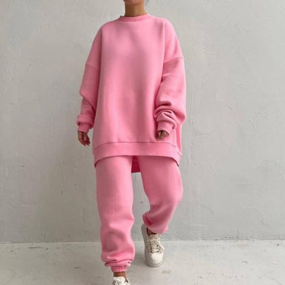 Damen Fleece-Loungewear-Set Weite Passform Eveloria