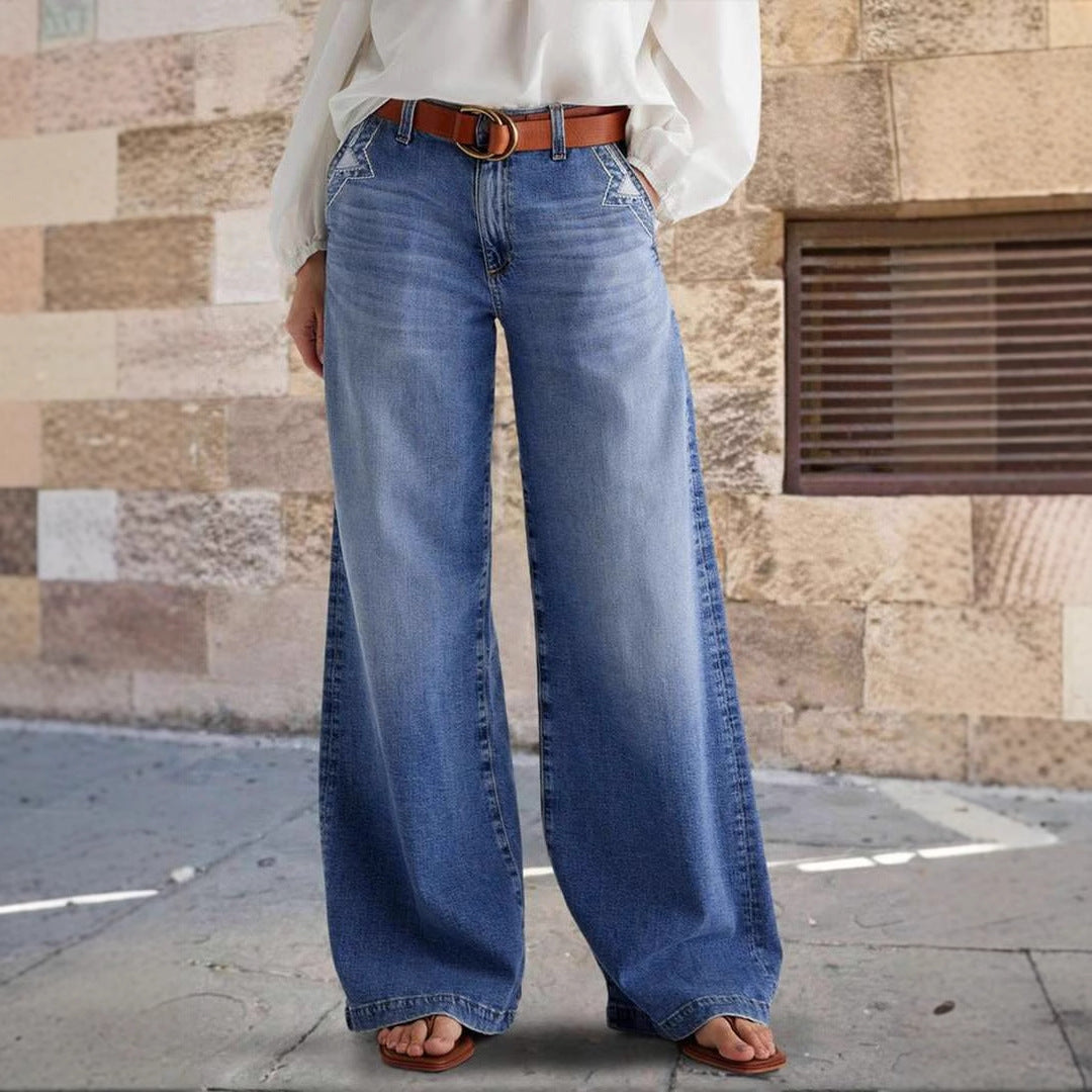 Damen Weite Jeanshose Eveloria Baumwolle