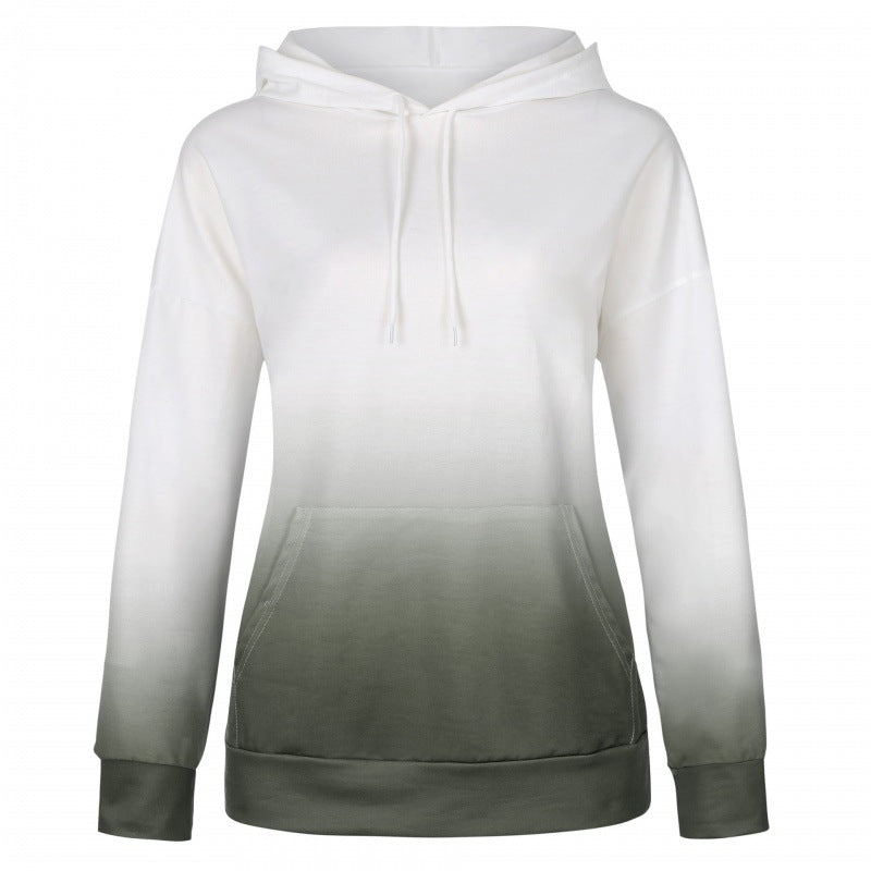 Damen Kapuzenpullover Moderner Farbverlauf Kängurutaschen