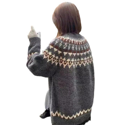 Damen Pullover Norwegermuster Eveloria Strick