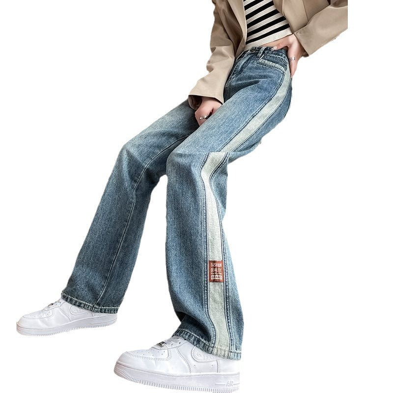 Damen Weite Jeans seitliche Streifen Eveloria
