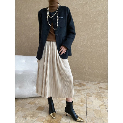 Damen Blazer aus Wolle mit Taschen und Knöpfen Eveloria